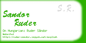 sandor ruder business card